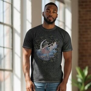 Miller High Life Beer Graphic Burn Out T-Shirt Men's XL "Moon Dance"  Retro Tee